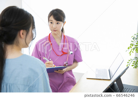 婦女，業務，工作，護士，醫生，醫生，病歷 66546246