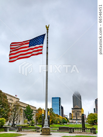 American Flag at American Legion Mall in Indianapolis 66546451