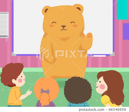 Kids Students Bear Hello Classroom Illustration-插圖素材 [66546939] - PIXTA圖庫