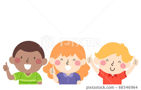 Kids Put Your Thumbs Up Illustration 66546964