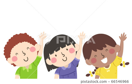 Kids Raise Your Left Hand Illustration 66546966