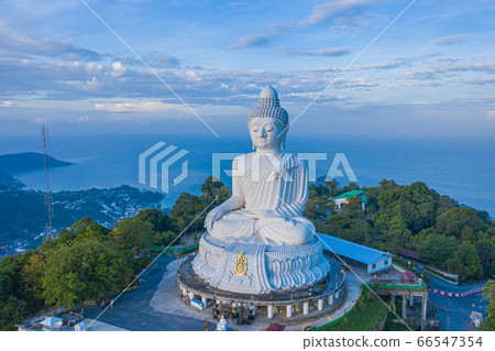 aerial view Phuket big Buddha in blue sky 66547354