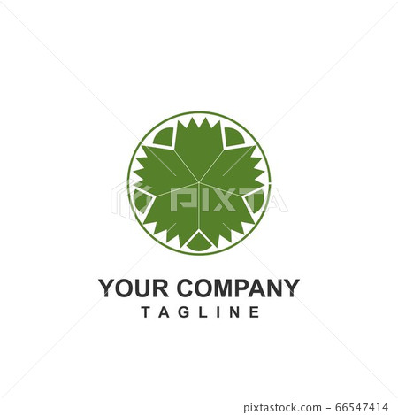 circle green leaf logo and vector icon - Stock Illustration [66547414 ...
