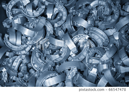 The pile of aluminium casting parts of drum brake. The pile of aluminium casting parts of drum brake. 66547478