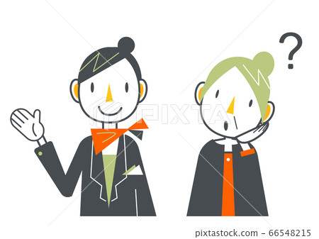 Set of female staff and senior women in scarves 66548215