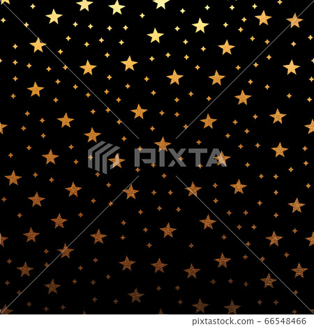 Abstract black background with gold stars for your design. Vector starry night 66548466