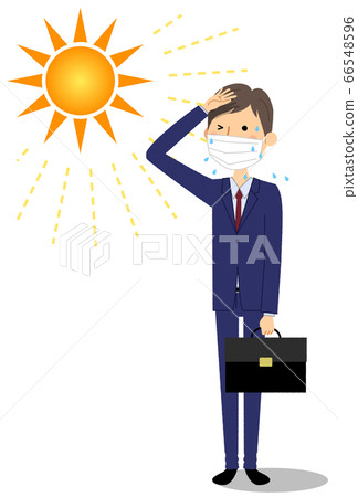Businessman who is likely to become a heat stroke Businessman who is likely to become a heat stroke 66548596
