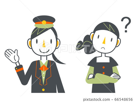 Set of station staff and women Set of station staff and women 66548656