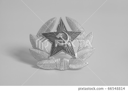 Soviet (ussr) star and laurel wreath on gray Soviet (ussr) star and laurel wreath on gray 66548814