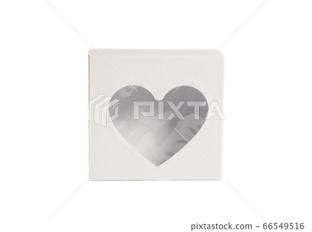 white gift paper heart box isolated on white white gift paper heart box isolated on white 66549516