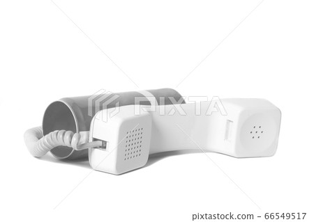 Tin can phone with handset isolated on white Tin can phone with handset isolated on white 66549517