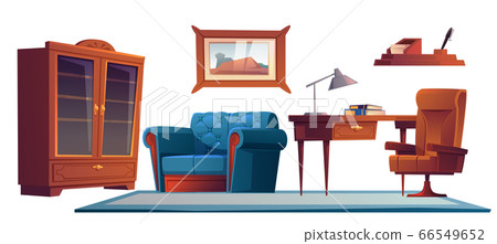 Luxury office in old antique style, furniture set 66549652