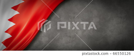 Bahrain flag on concrete wall banner Bahrain flag on concrete wall banner 66550126
