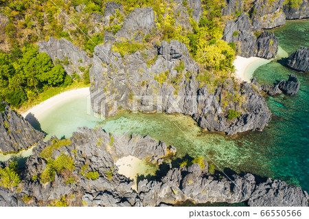 El Nido, Palawan Island. Hidden lagoon and lime stone rock formation. Famous spot in Philippines 66550566