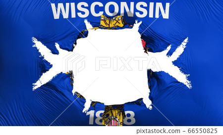 Wisconsin state flag with a big hole 66550825