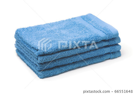 Stack of blue soft terry towels Stack of blue soft terry towels 66551648