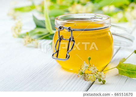 Jar of fresh lime honey. 66551670