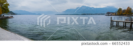 Autumn Alps mountain lake Mondsee view, Autumn Alps mountain lake Mondsee view, 66552433