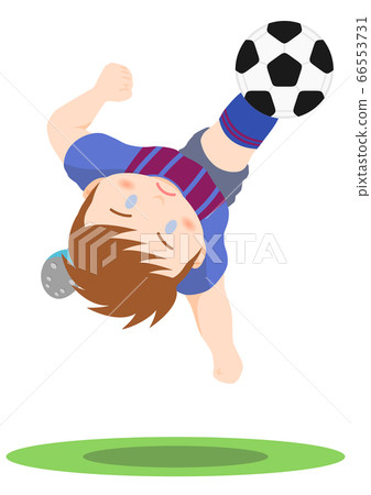 Soccer overhead kick 66553731