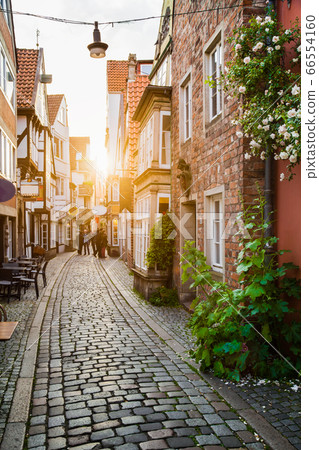 Old town in Europe at sunset with retro vintage filter Old town in Europe at sunset with retro vintage filter 66554160