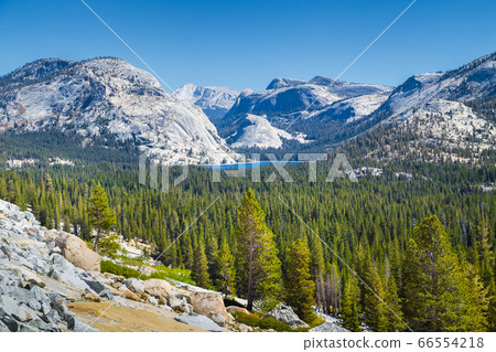 Tenaya Lake with Sierra Nevada in Yosemite National Park, California, USA 66554218