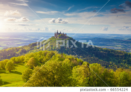 Hohenzollern Castle at sunset, Baden-Wurttemberg, Germany Hohenzollern Castle at sunset, Baden-Wurttemberg, Germany 66554224
