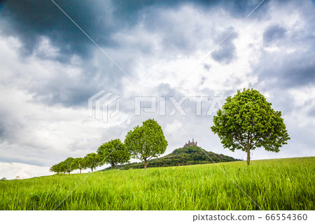 Hohenzollern Castle at sunset, Baden-Wurttemberg, Germany 66554360