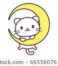 白貓[掛在月亮上] 66556076