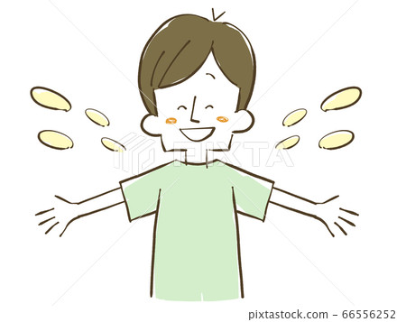 一個微笑地張開雙手的人 一個微笑地張開雙手的人 66556252