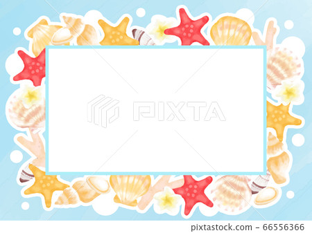 Summer sea shell frame illustration - Stock Illustration [66556366] - PIXTA