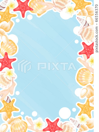 Summer sea shell frame illustration Summer sea shell frame illustration 66556370