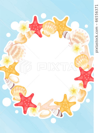 Summer sea shell frame illustration Summer sea shell frame illustration 66556371