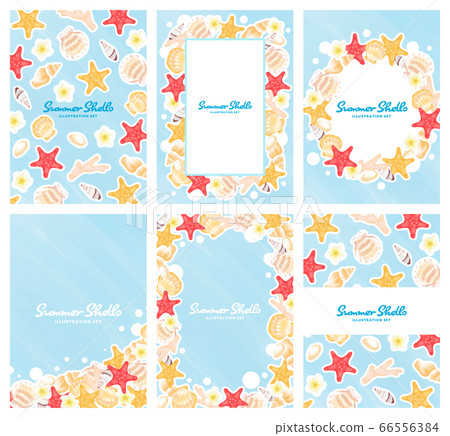 Summer sea shell frame illustration - Stock Illustration [66556384] - PIXTA
