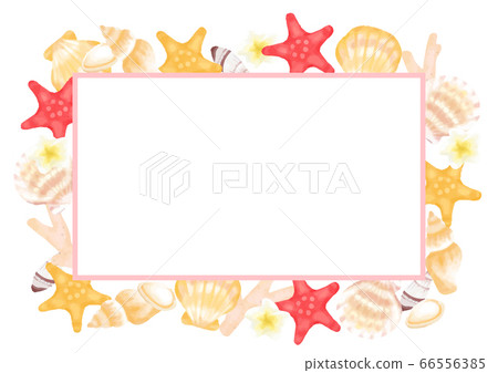 Summer sea shell frame illustration - Stock Illustration [66556385] - PIXTA