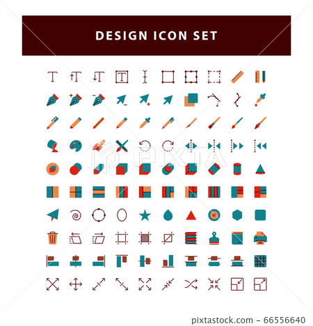 set of editing Design icon with flat style design 66556640