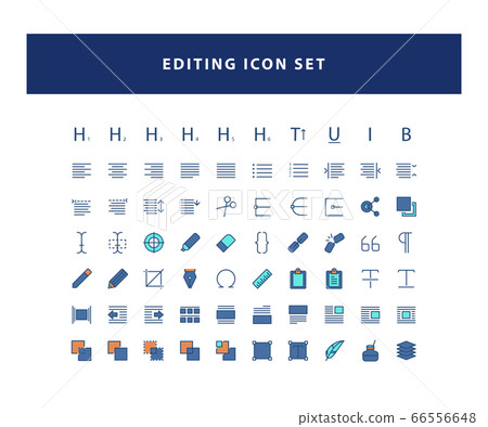 set of Editing Design icon with filled outline 66556648