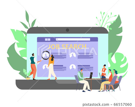 Employment recruitment at business company office, vector illustration. Team worker choose candidates, study questionnaire Employment recruitment at business company office, vector illustration. Team worker choose candidates, study questionnaire 66557060