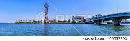 Susaki碼頭至博多港塔全景圖[福岡縣福岡市博多區] 66557700