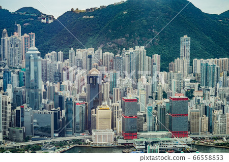 Hong Kong cityscape seen from the Sky100 observatory Hong Kong cityscape seen from the Sky100 observatory 66558853