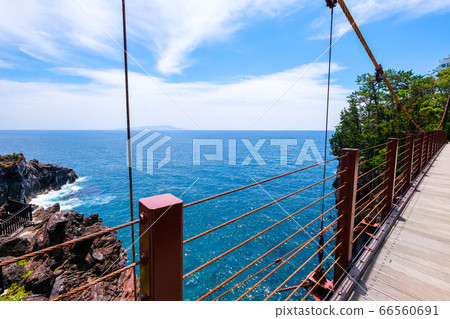 Kadowaki Suspension Bridge on the Jogasaki Coast in Ito City, Shizuoka Prefecture [June] 66560691