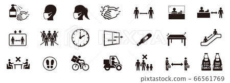 電暈感染控製圖標 電暈感染控製圖標 66561769