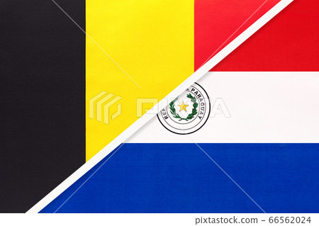 Belgium and Paraguay, symbol of two national flags 66562024