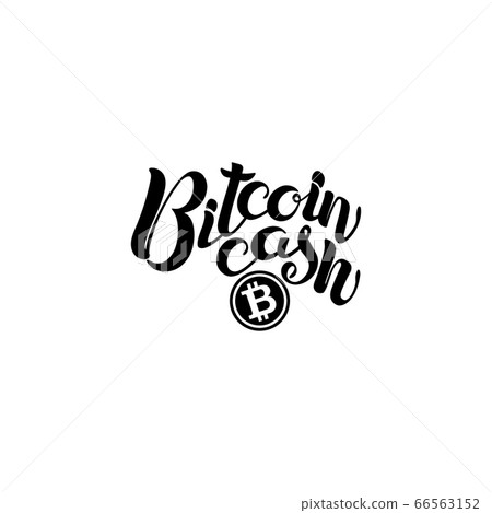 Bitcoin cash. Modern lettering. Calligraphic design elements. Handwritten brush isolated on white background, vector. 66563152