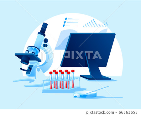 Special equipment for science medical and biology laboratory set of objects isolated white background 66563655