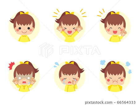 可愛的小女孩圖標變化設置的情緒 66564333
