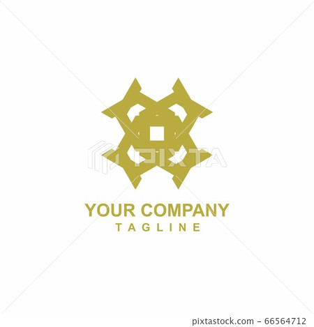 X, OX, XO flower shape initials geometrical logo 66564712