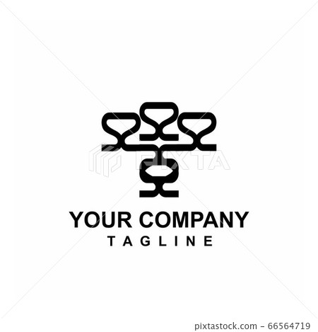 ornamental Pi reflection initials geometrical logo ornamental Pi reflection initials geometrical logo 66564719