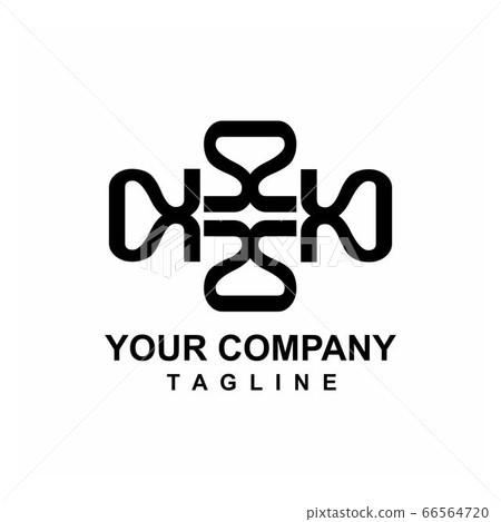 ornamental Pi reflection initials geometrical logo ornamental Pi reflection initials geometrical logo 66564720
