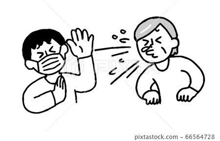 Senior women who sneeze and masks that they dislike are plain men (simple) Senior women who sneeze and masks that they dislike are plain men (simple) 66564728