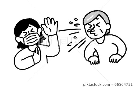 Senior women who sneeze and masks that they dislike are plain clothes women (simple) 66564731